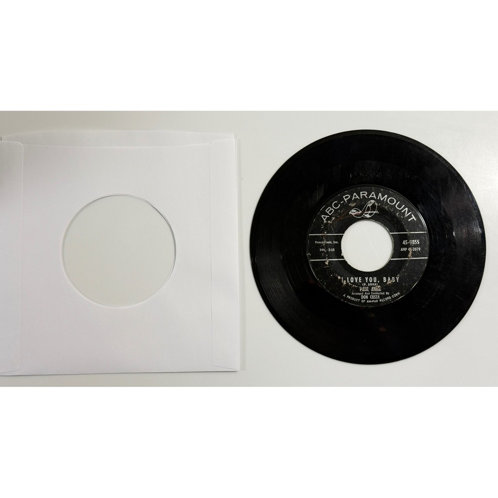 ABC-Paramount 45 RPM Vinyl Single Paul Anka 7" Black I Love You Baby